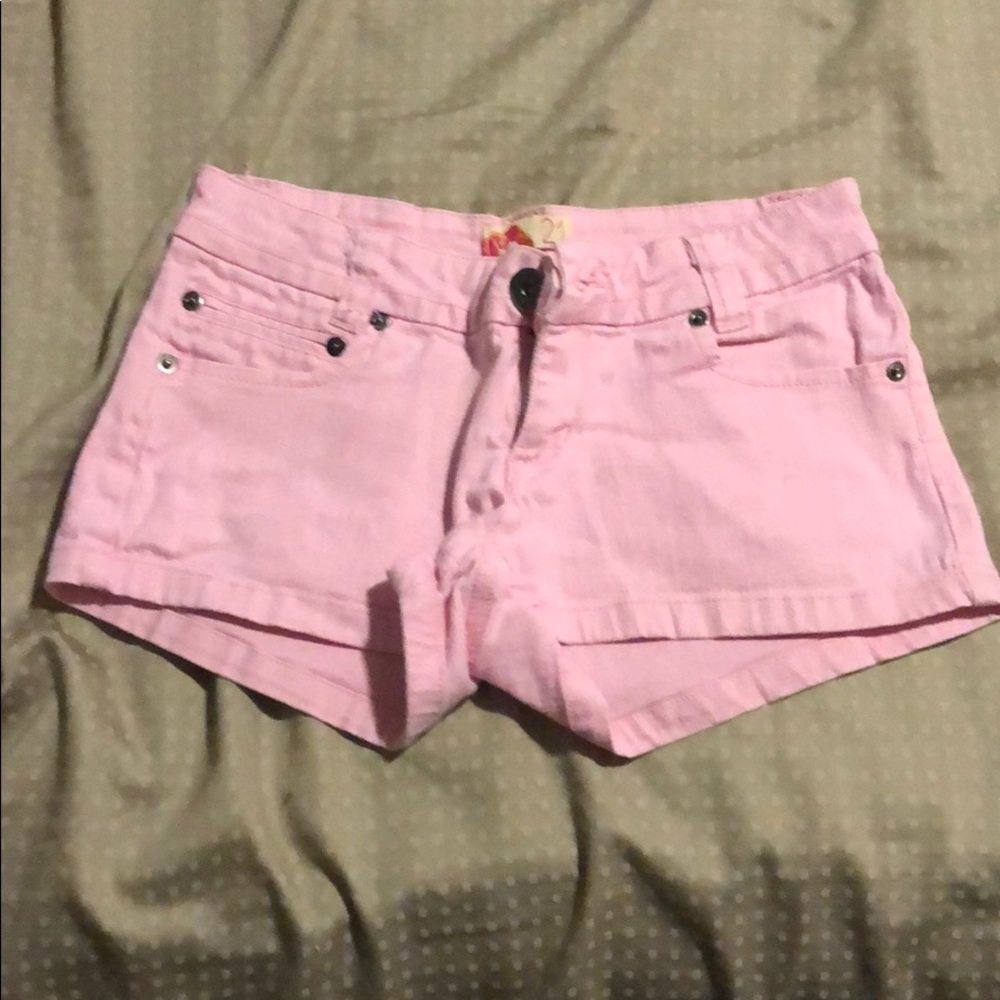 Pink jean shorts